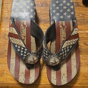 Montana West Patriotic Sandals - Red, Blue, White